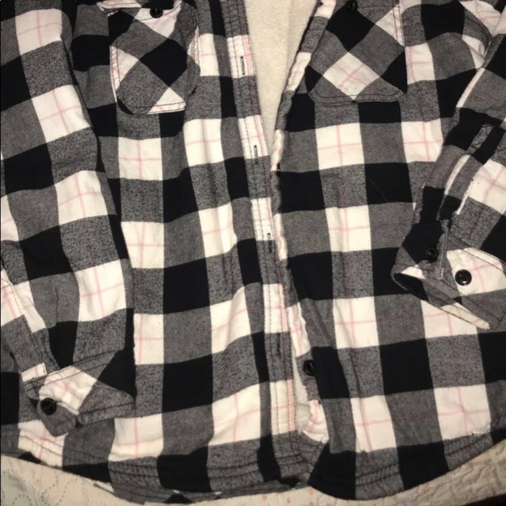 Plaid flannel with hood